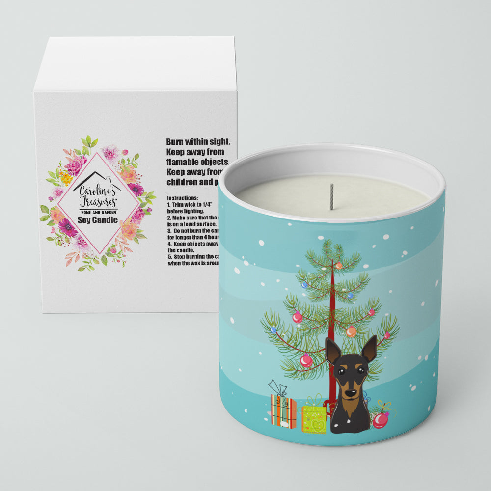 Christmas Tree and Min Pin 10 oz Decorative Soy Candle Image 2