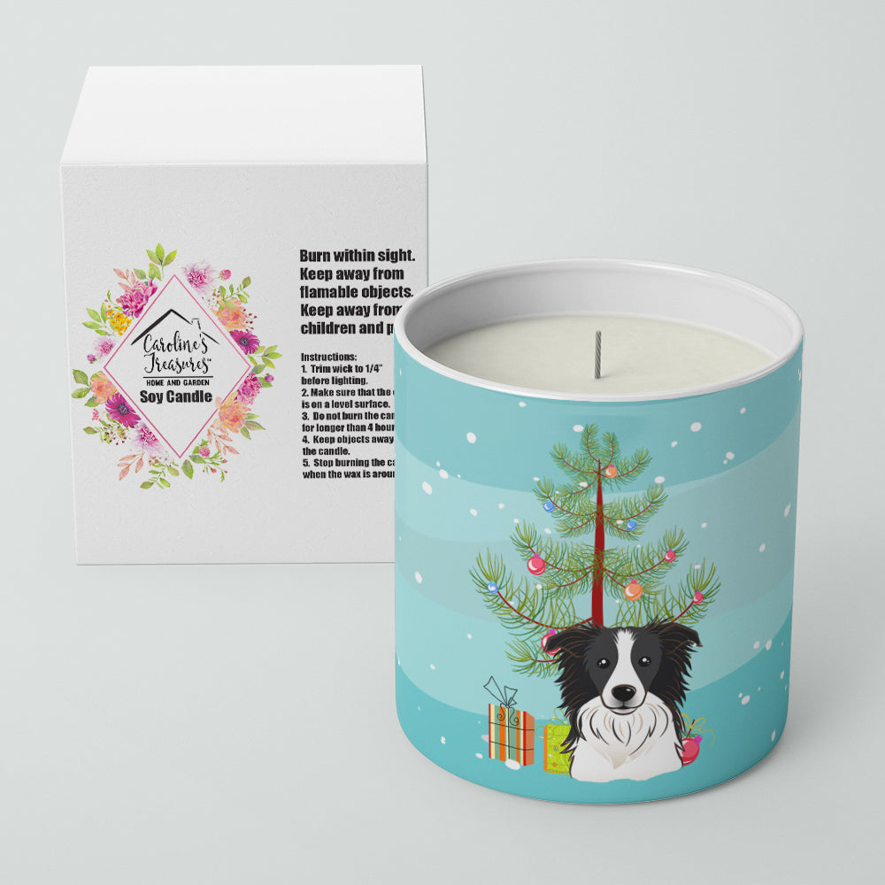 Christmas Tree and Border Collie 10 oz Decorative Soy Candle Image 2