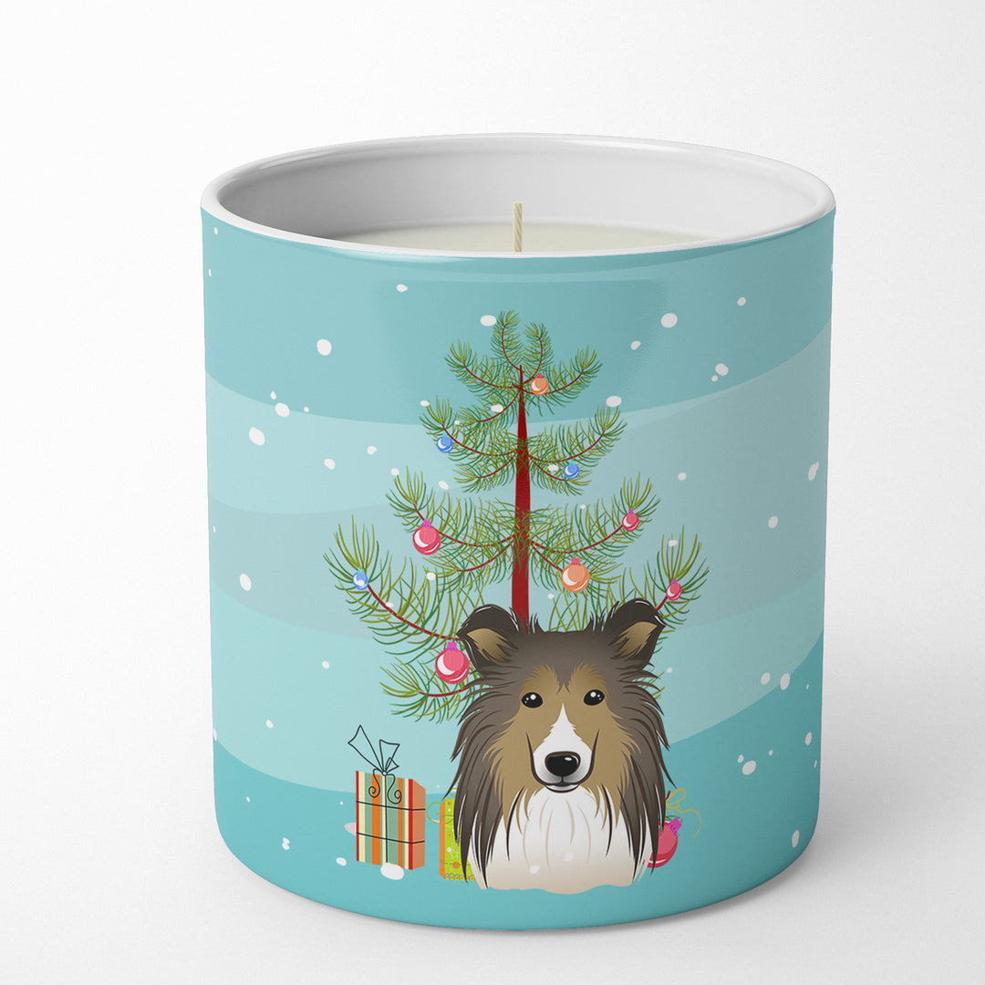 Christmas Tree and Sheltie 10 oz Decorative Soy Candle Image 1