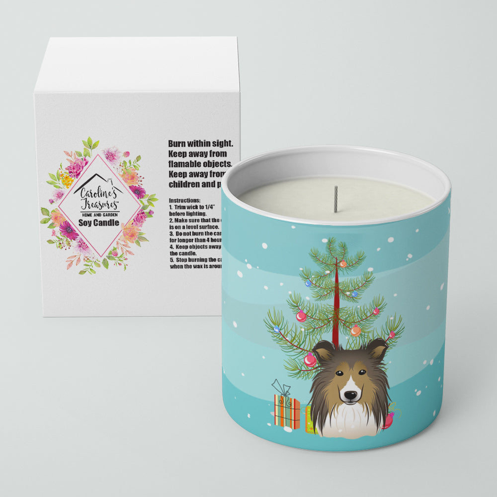 Christmas Tree and Sheltie 10 oz Decorative Soy Candle Image 2