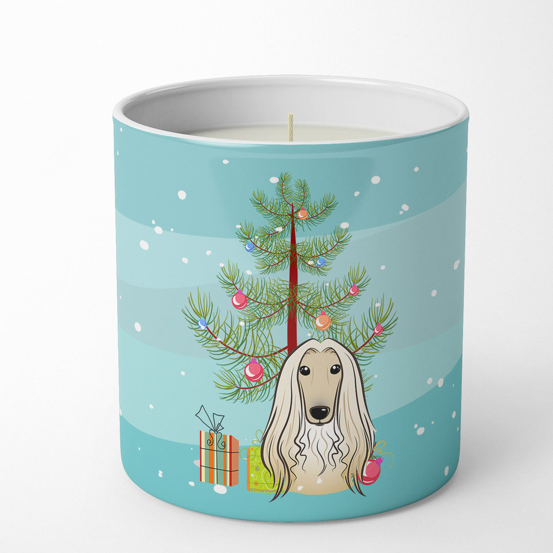 Christmas Tree and Afghan Hound 10 oz Decorative Soy Candle Image 1