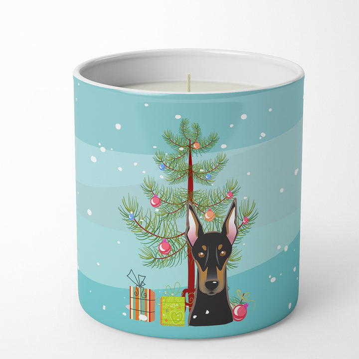 Christmas Tree and Doberman 10 oz Decorative Soy Candle Image 1