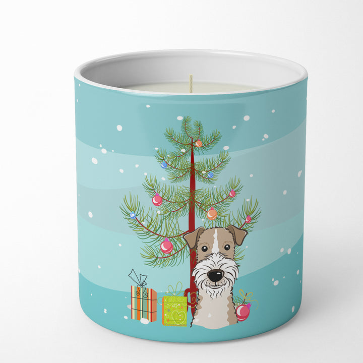 Christmas Tree and Wire Haired Fox Terrier 10 oz Decorative Soy Candle Image 1