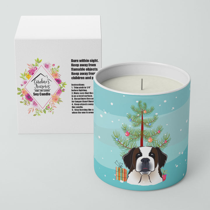 Christmas Tree and Saint Bernard 10 oz Decorative Soy Candle Image 2