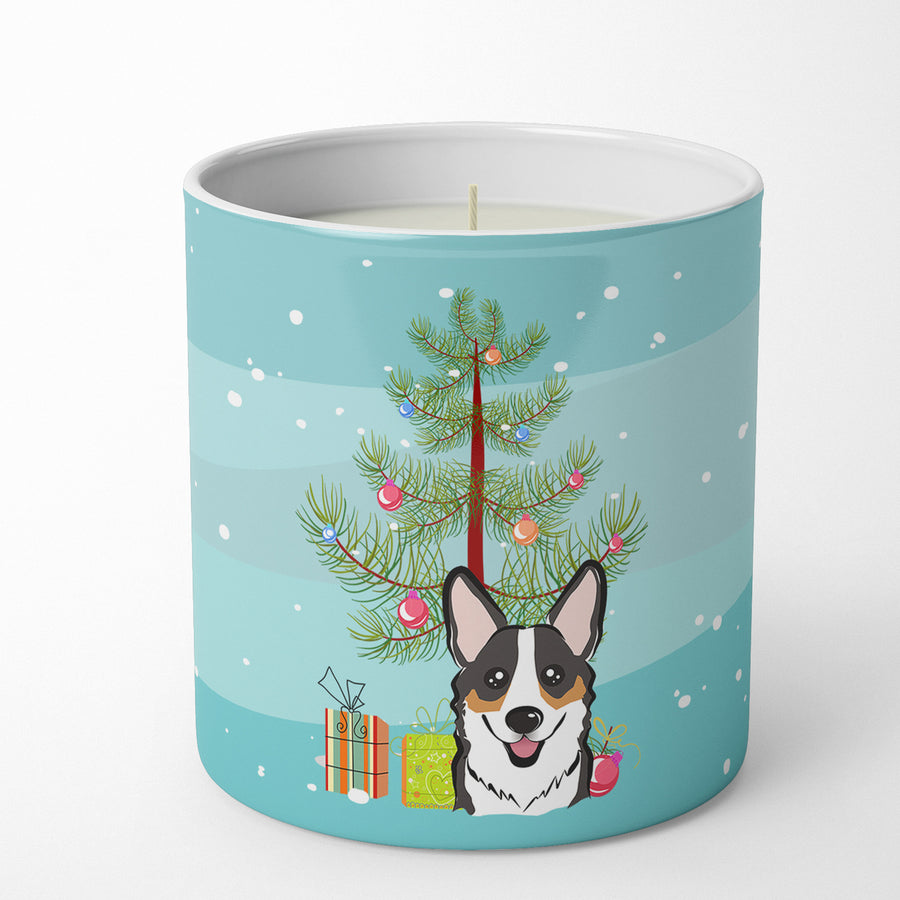 Christmas Tree and Tricolor Corgi 10 oz Decorative Soy Candle Image 1