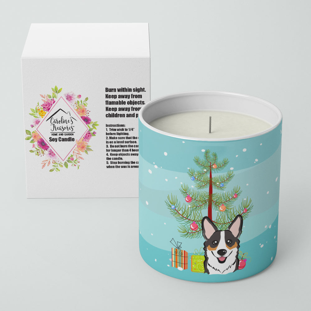 Christmas Tree and Tricolor Corgi 10 oz Decorative Soy Candle Image 2