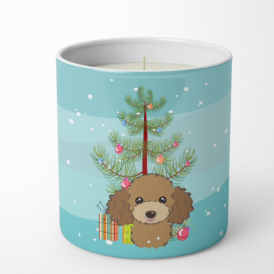 Christmas Tree and Chocolate Brown Poodle 10 oz Decorative Soy Candle Image 1