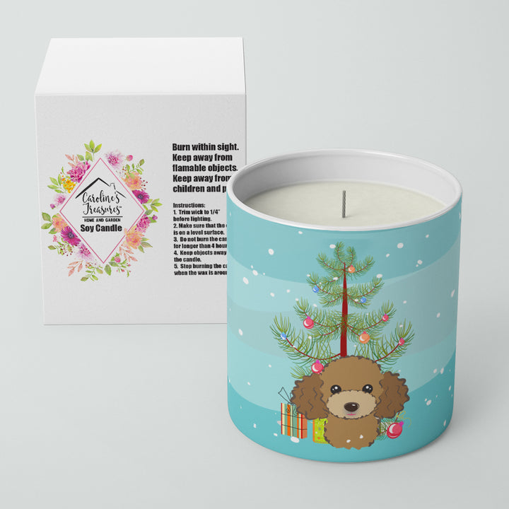 Christmas Tree and Chocolate Brown Poodle 10 oz Decorative Soy Candle Image 2