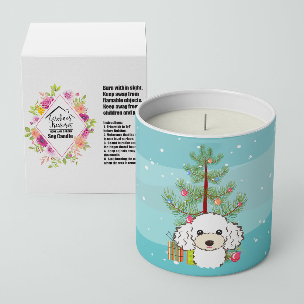 Christmas Tree and White Poodle 10 oz Decorative Soy Candle Image 2