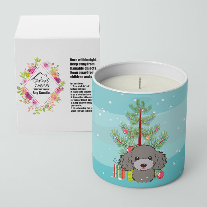 Christmas Tree and Silver Gray Poodle 10 oz Decorative Soy Candle Image 2