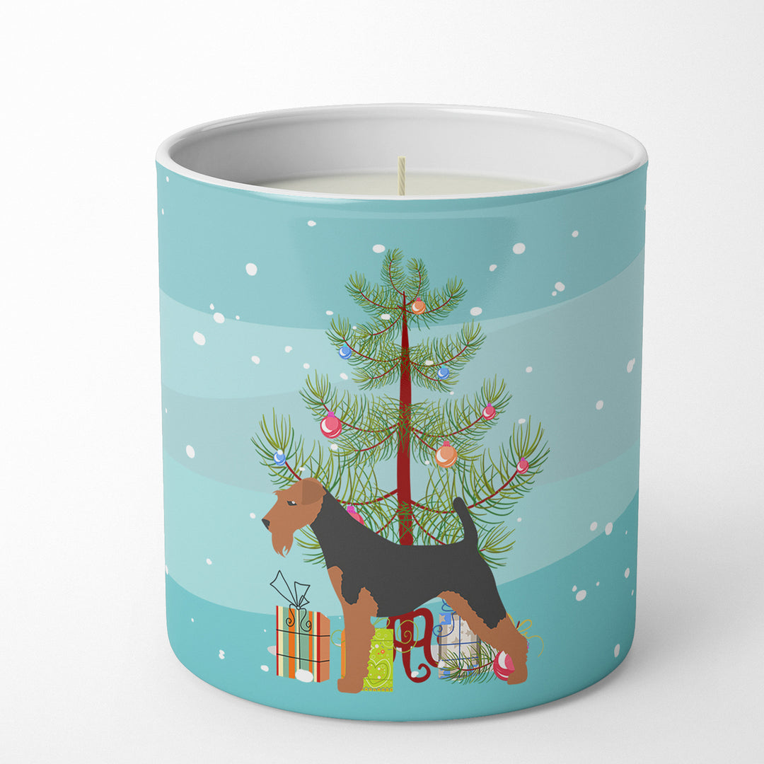 Welsh Terrier Merry Christmas Tree 10 oz Decorative Soy Candle Image 1