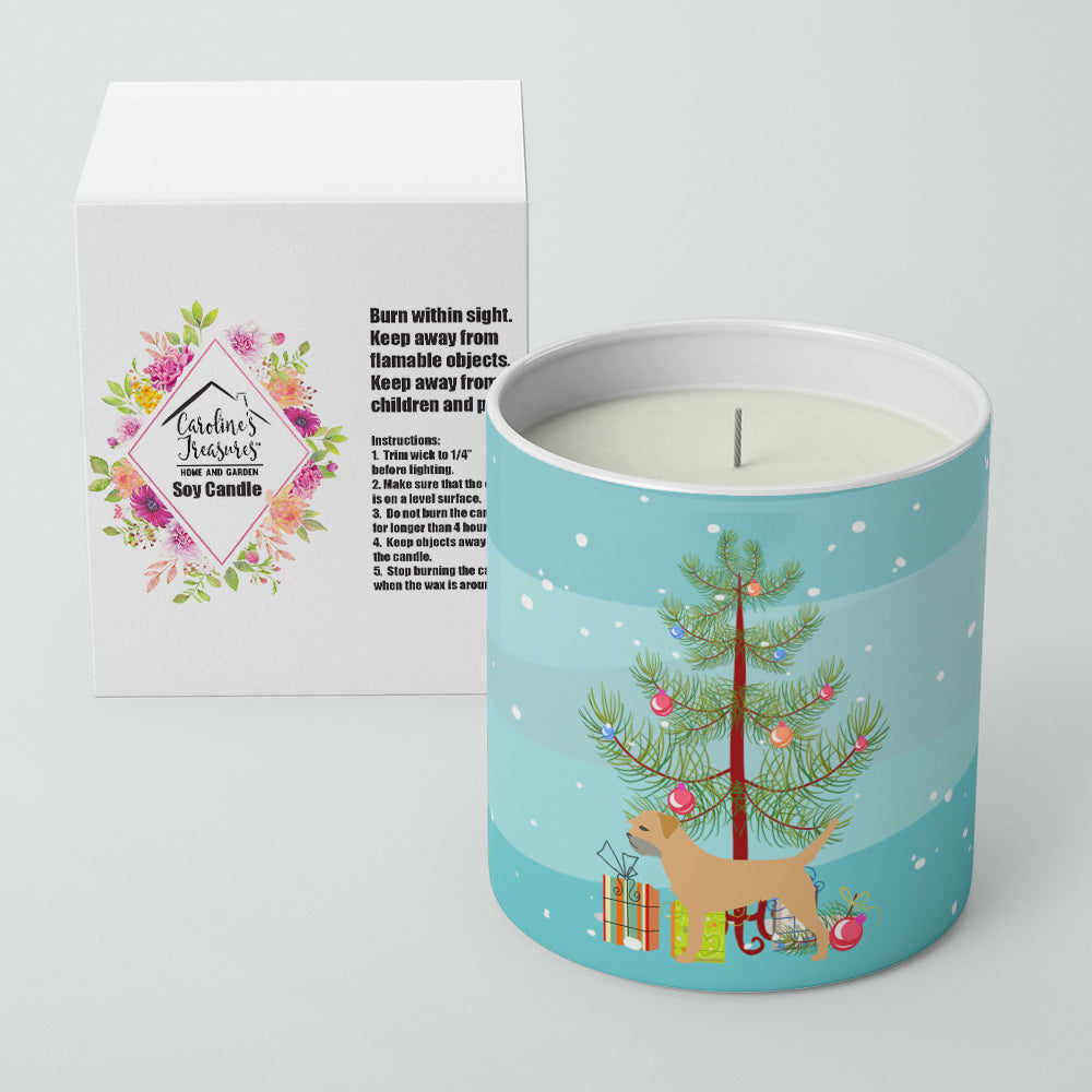 Border Terrier Merry Christmas Tree 10 oz Decorative Soy Candle Image 2