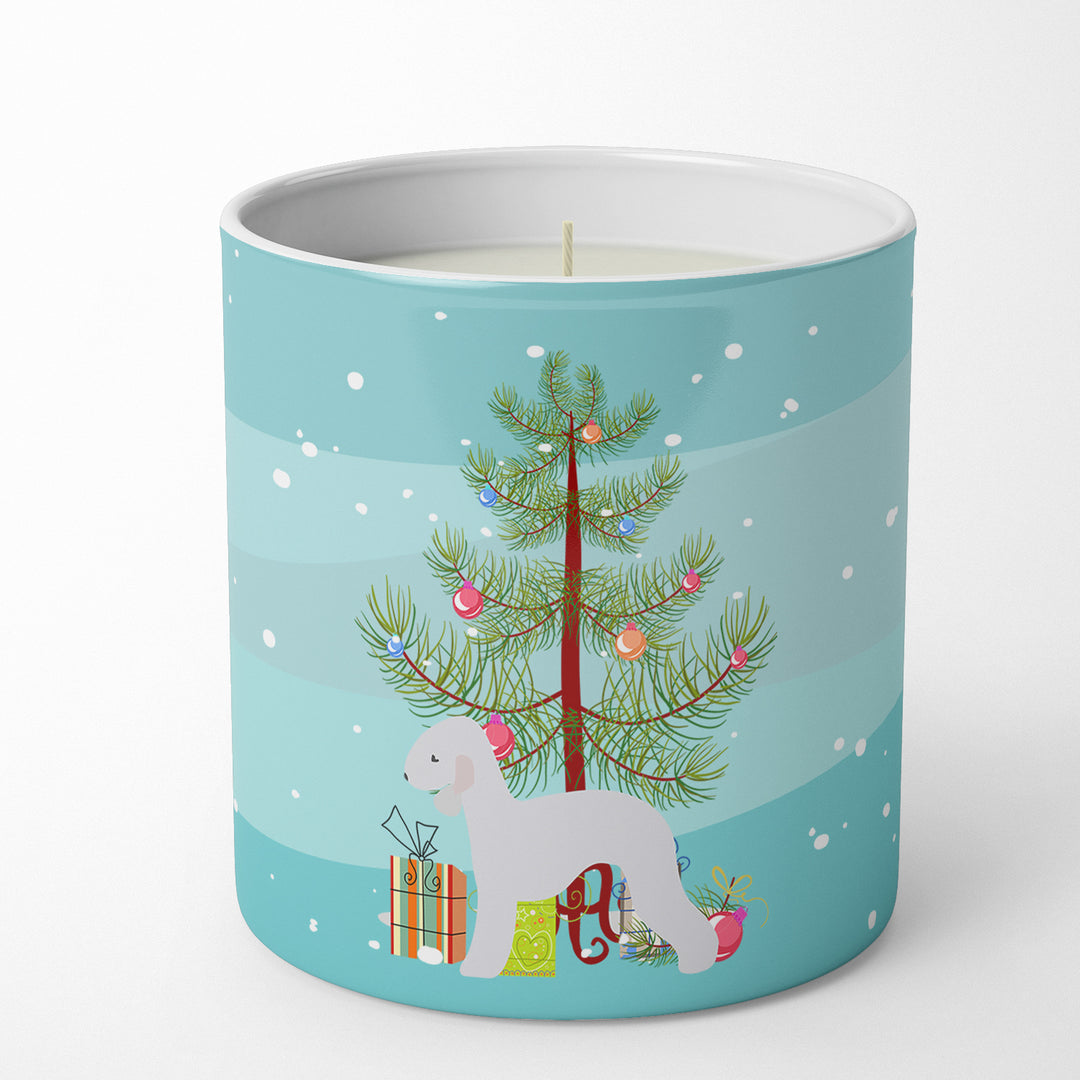 Bedlington Terrier Merry Christmas Tree 10 oz Decorative Soy Candle Image 1