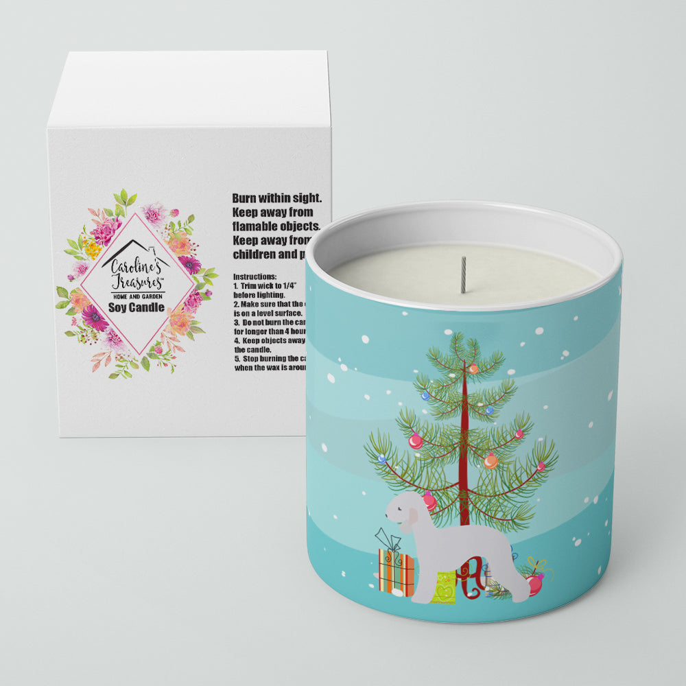 Bedlington Terrier Merry Christmas Tree 10 oz Decorative Soy Candle Image 2