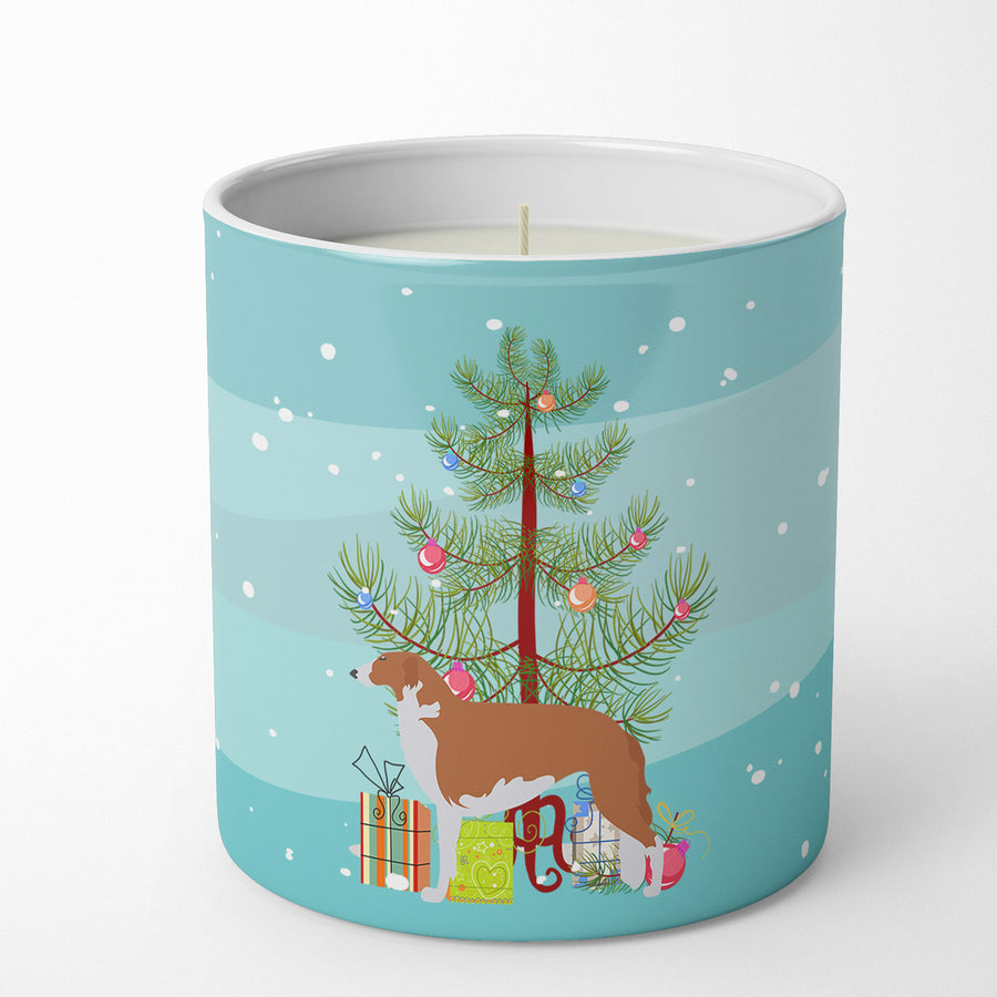 Borzoi Russian Greyhound Merry Christmas Tree 10 oz Decorative Soy Candle Image 1