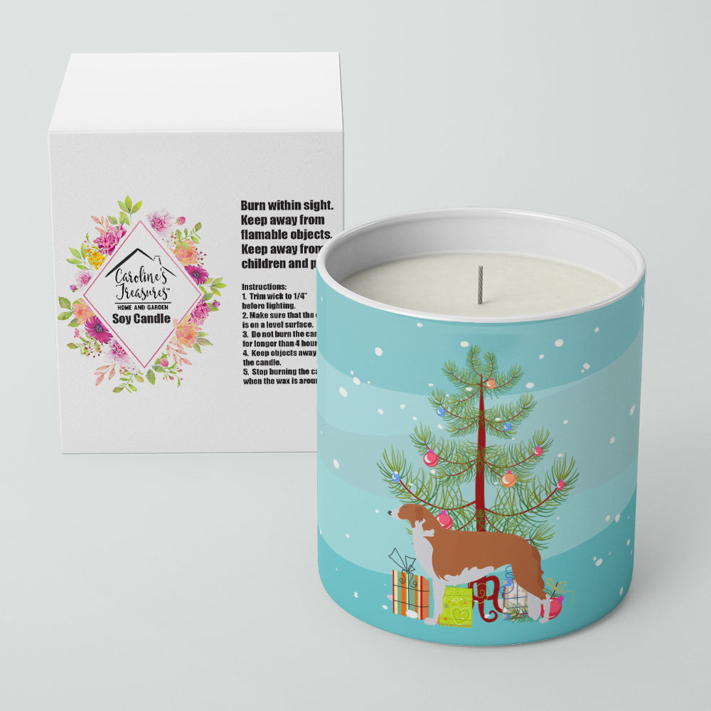 Borzoi Russian Greyhound Merry Christmas Tree 10 oz Decorative Soy Candle Image 2