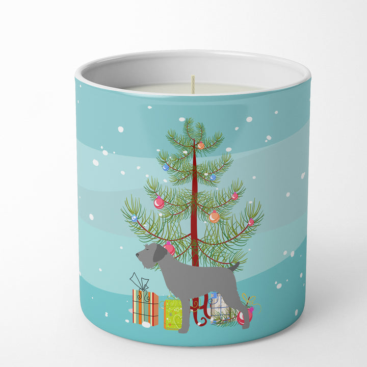 German Wirehaired Pointer Merry Christmas Tree 10 oz Decorative Soy Candle Image 1