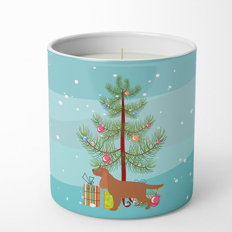 English Cocker Spaniel Merry Christmas Tree 10 oz Decorative Soy Candle Image 1