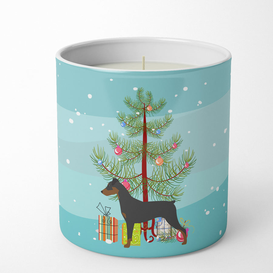 German Pinscher Merry Christmas Tree 10 oz Decorative Soy Candle Image 1