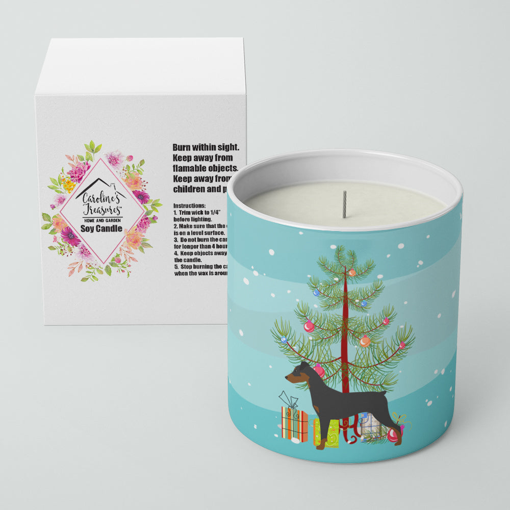 German Pinscher Merry Christmas Tree 10 oz Decorative Soy Candle Image 2