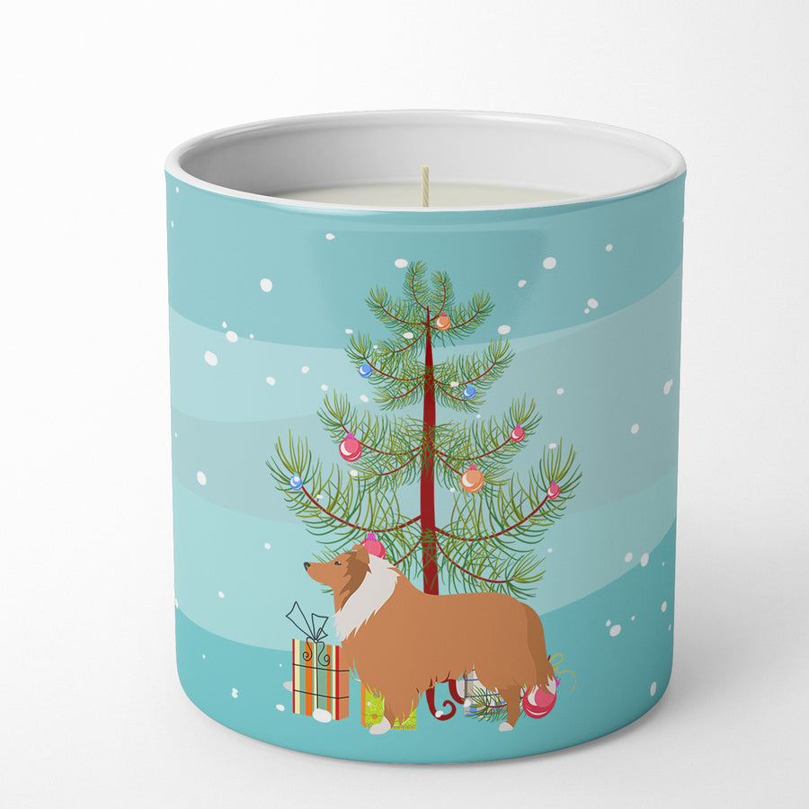 Collie Dog Merry Christmas Tree 10 oz Decorative Soy Candle Image 1