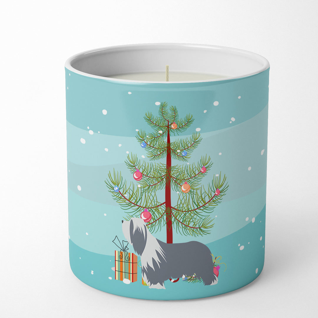 Bearded Collie Dog Merry Christmas Tree 10 oz Decorative Soy Candle Image 1