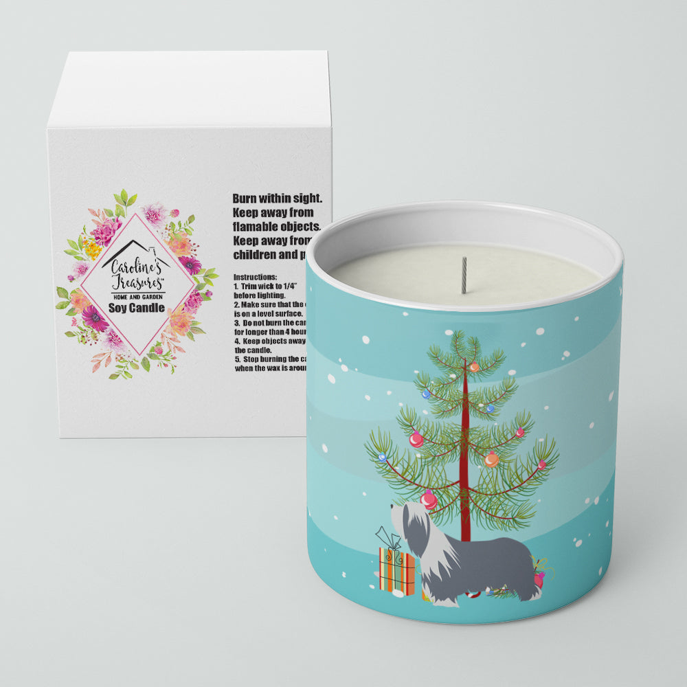 Bearded Collie Dog Merry Christmas Tree 10 oz Decorative Soy Candle Image 2