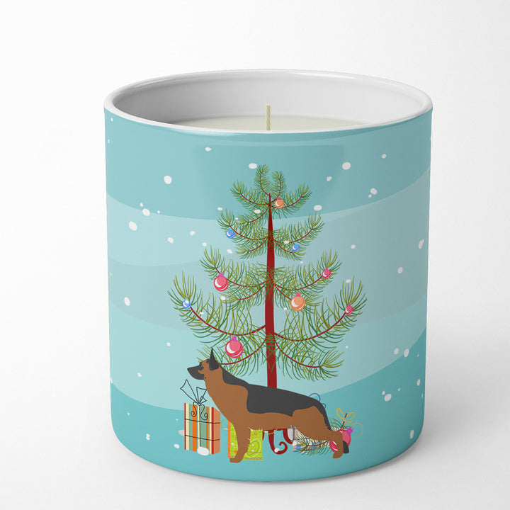 German Shepherd Merry Christmas Tree 10 oz Decorative Soy Candle Image 1