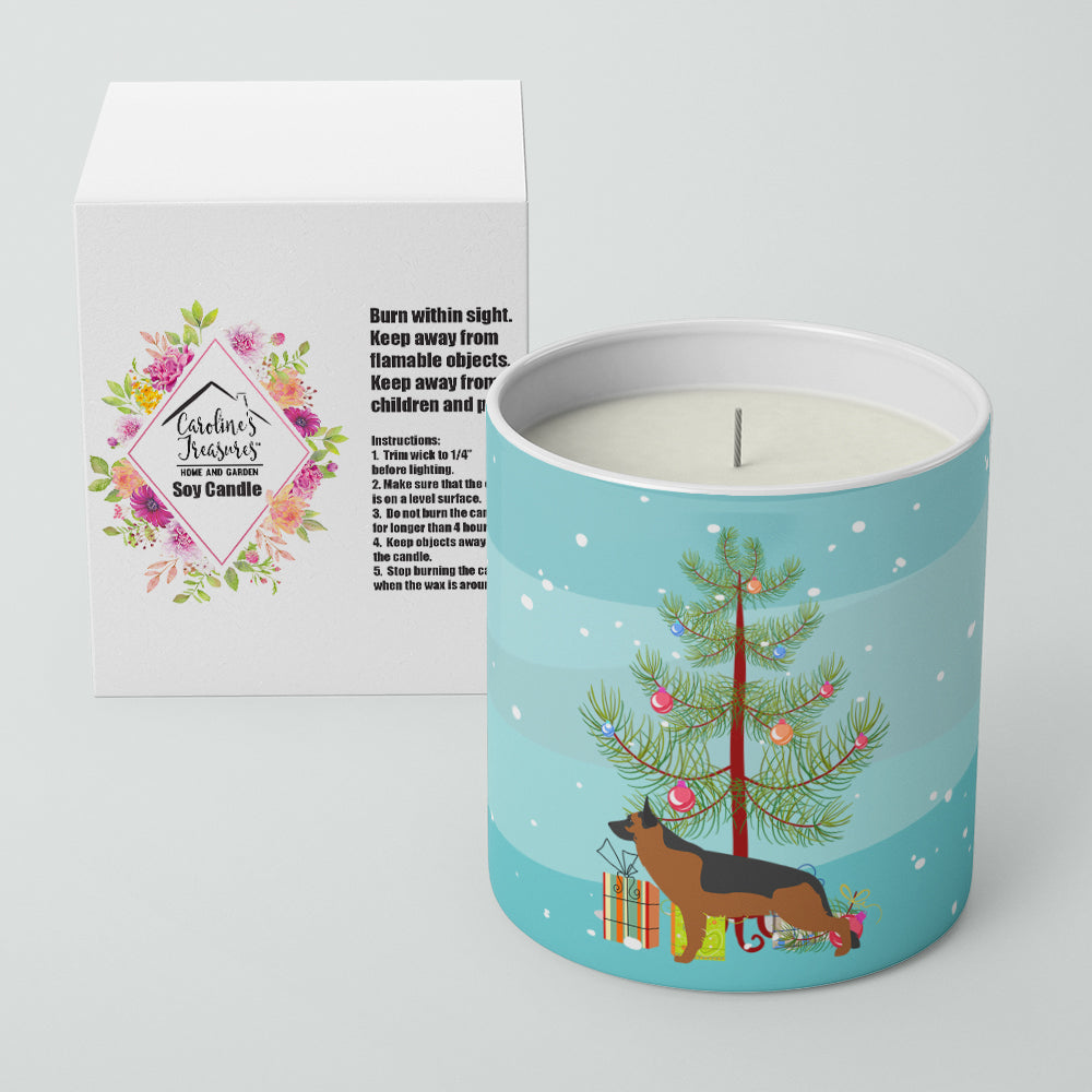 German Shepherd Merry Christmas Tree 10 oz Decorative Soy Candle Image 2