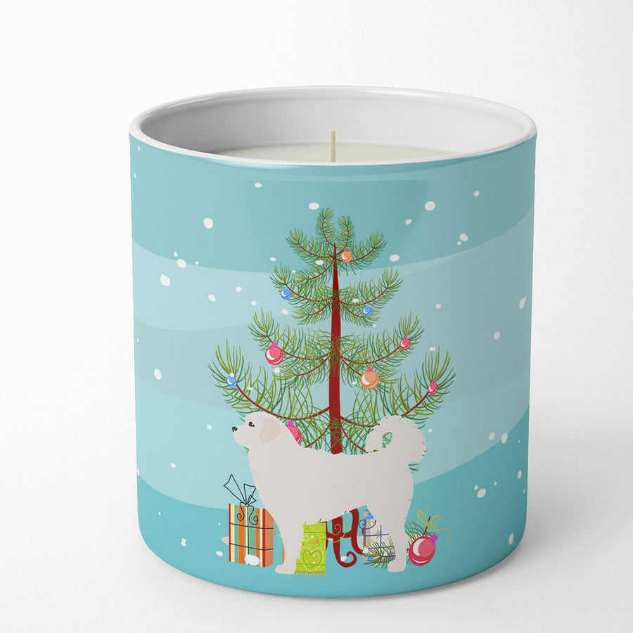 Polish Tatra Sheepdog Merry Christmas Tree 10 oz Decorative Soy Candle Image 1