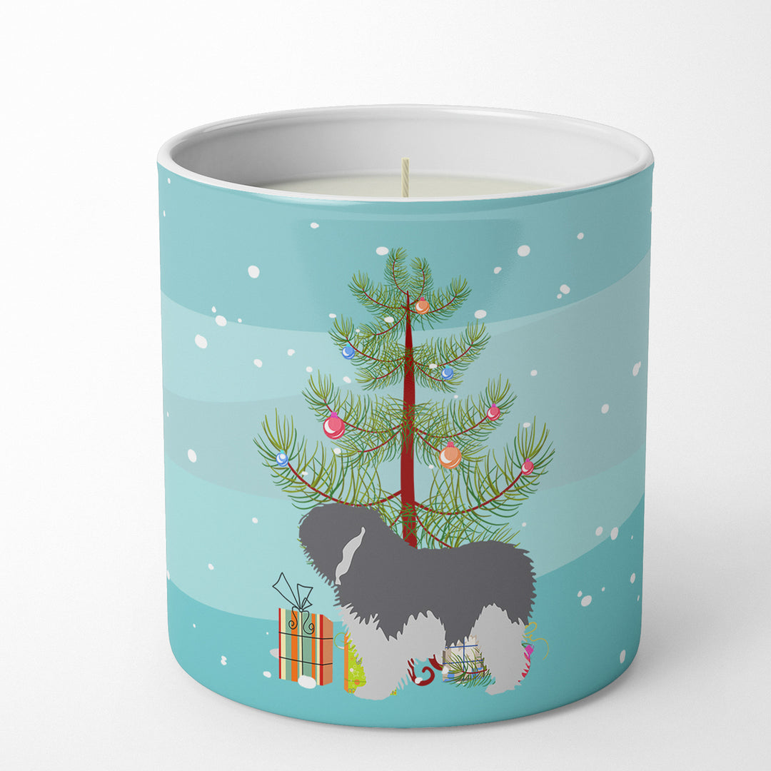 Polish Lowland Sheepdog Dog Merry Christmas Tree 10 oz Decorative Soy Candle Image 1