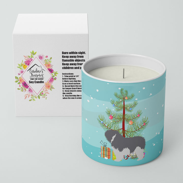 Polish Lowland Sheepdog Dog Merry Christmas Tree 10 oz Decorative Soy Candle Image 2