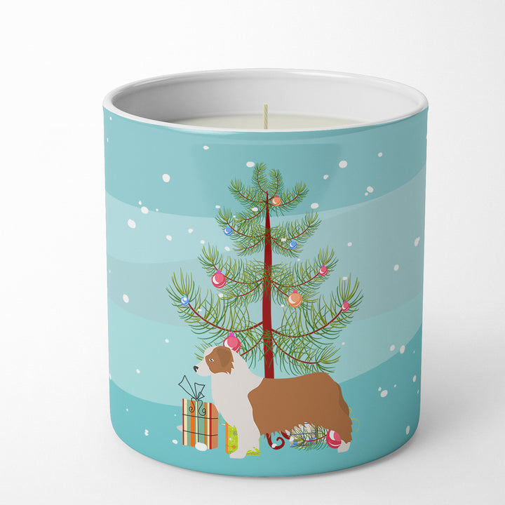 Australian Shepherd Dog Merry Christmas Tree 10 oz Decorative Soy Candle Image 1