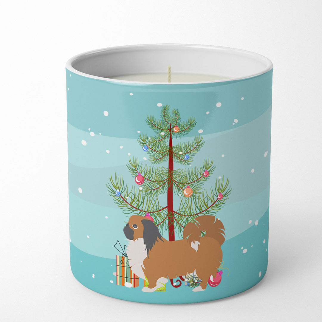 Pekingese Merry Christmas Tree 10 oz Decorative Soy Candle Image 1