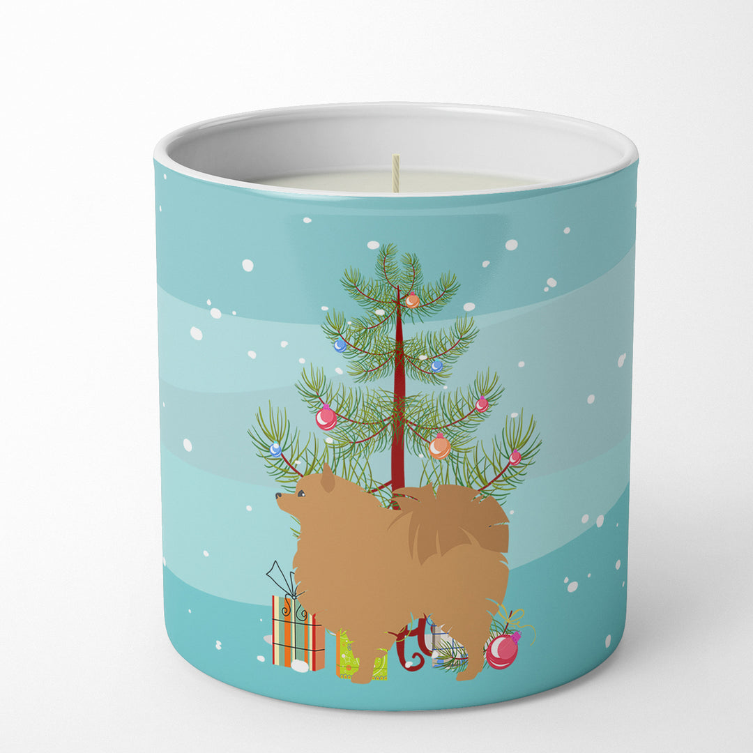 Pomeranian Merry Christmas Tree 10 oz Decorative Soy Candle Image 1