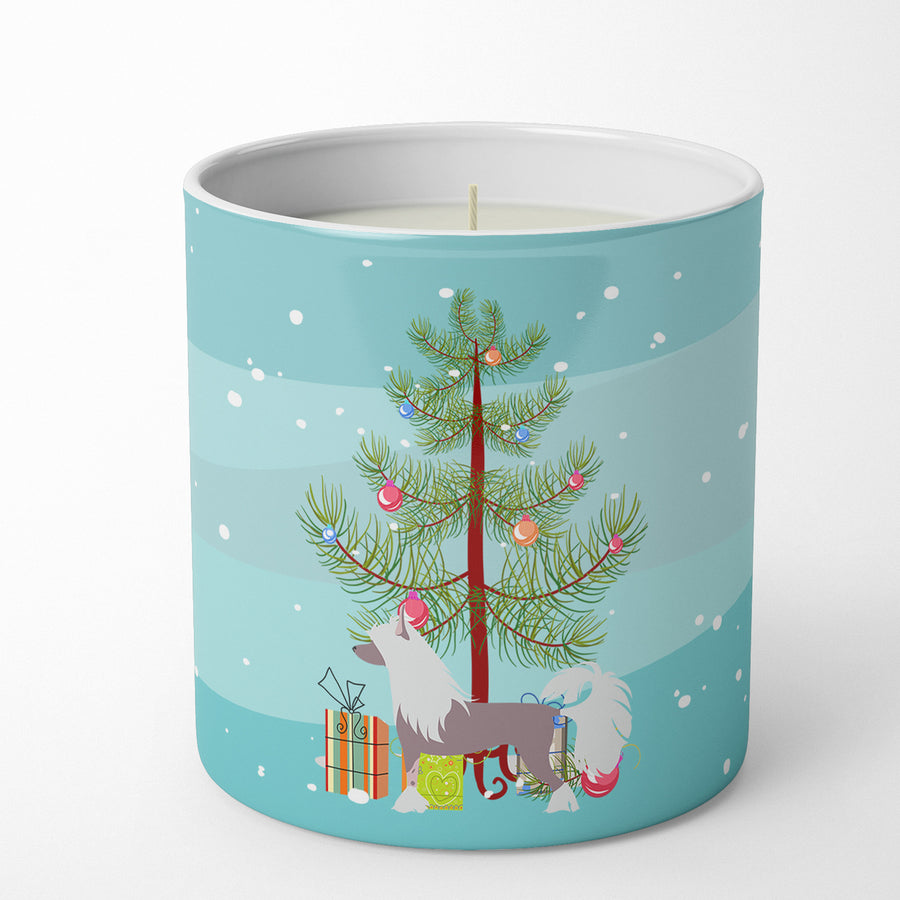 Chinese Crested Merry Christmas Tree 10 oz Decorative Soy Candle Image 1