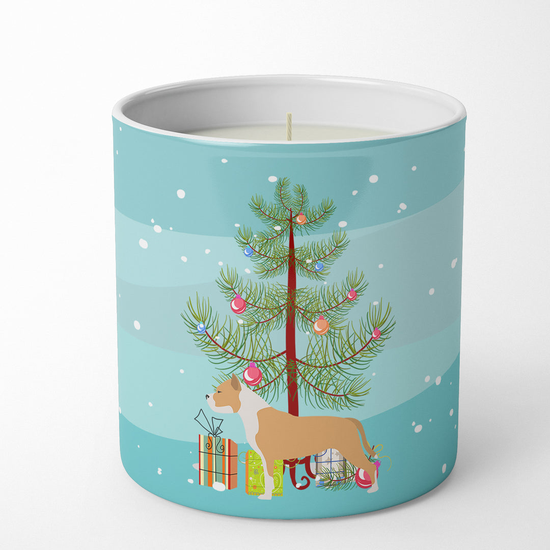 Staffordshire Bull Terrier Merry Christmas Tree 10 oz Decorative Soy Candle Image 1