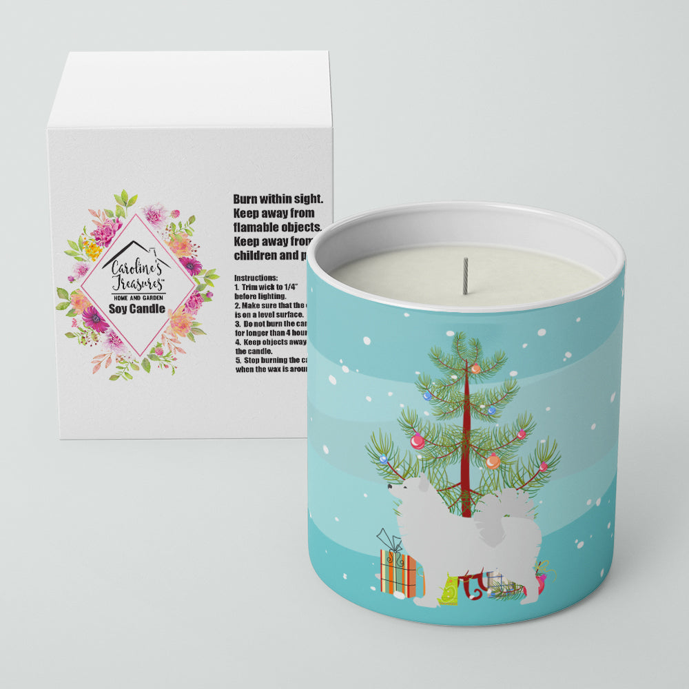 Samoyed Merry Christmas Tree 10 oz Decorative Soy Candle Image 2