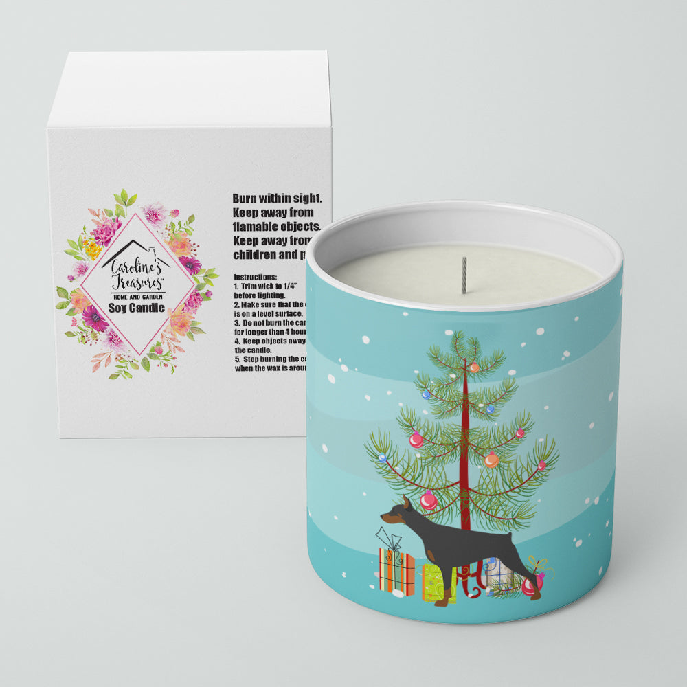 Doberman Pinscher Merry Christmas Tree 10 oz Decorative Soy Candle Image 2