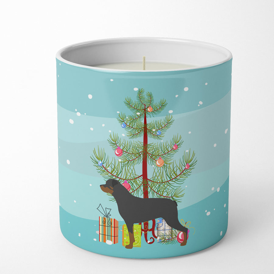 Rottweiler Merry Christmas Tree 10 oz Decorative Soy Candle Image 1