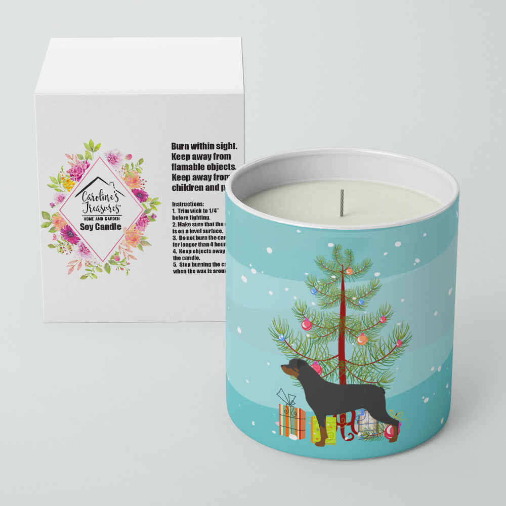 Rottweiler Merry Christmas Tree 10 oz Decorative Soy Candle Image 2