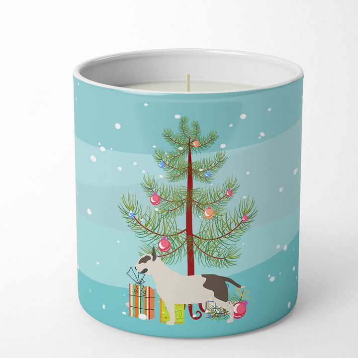 Bull Terrier Merry Christmas Tree 10 oz Decorative Soy Candle Image 1