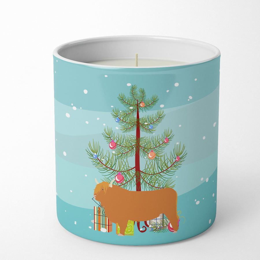 Highland Cow Christmas 10 oz Decorative Soy Candle Image 1