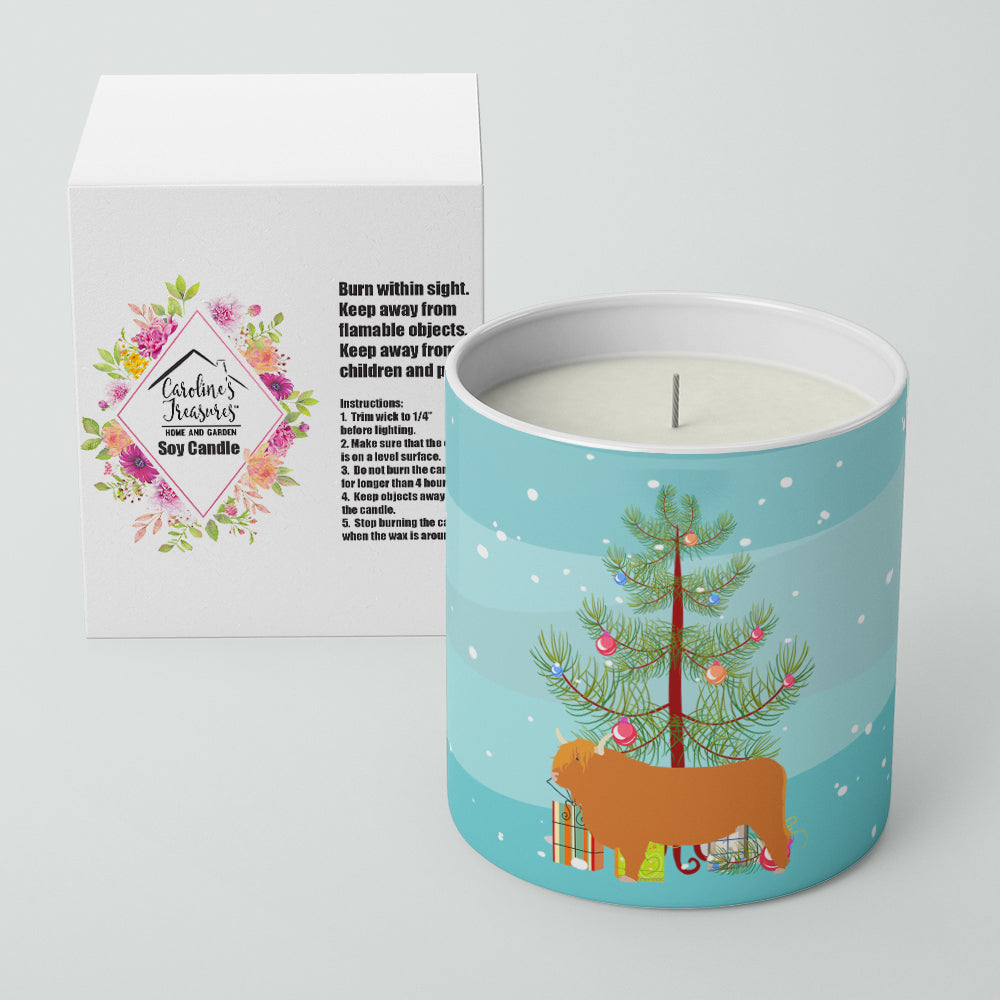 Highland Cow Christmas 10 oz Decorative Soy Candle Image 2