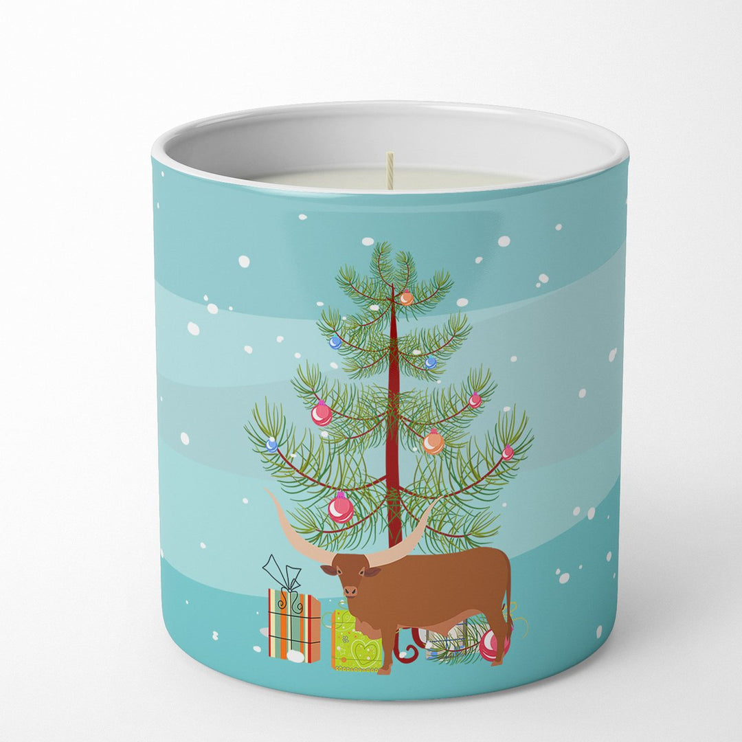 Ankole-Watusu Cow Christmas 10 oz Decorative Soy Candle Image 1