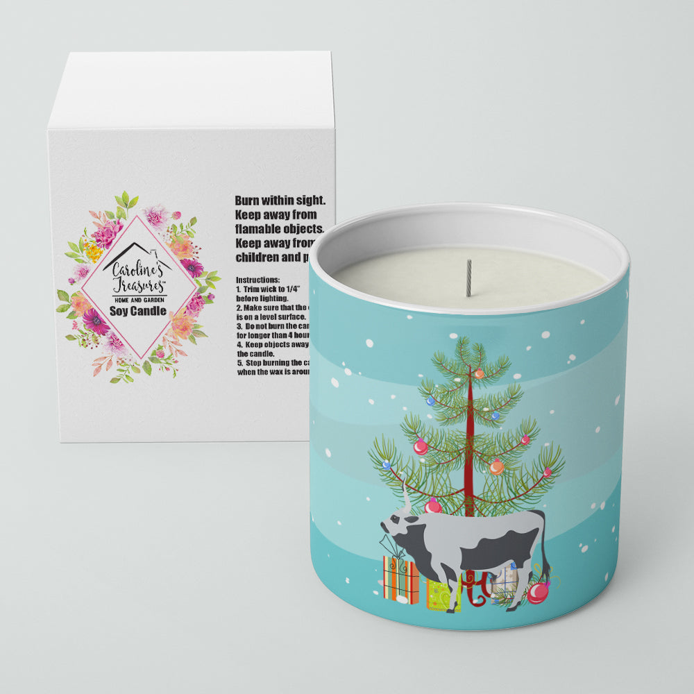 Hungarian Grey Steppe Cow Christmas 10 oz Decorative Soy Candle Image 2