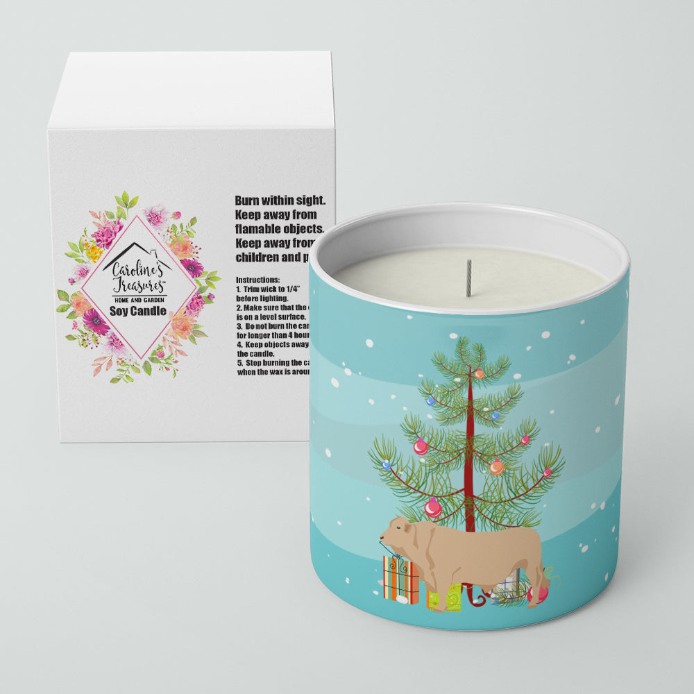 Charolais Cow Christmas 10 oz Decorative Soy Candle Image 2