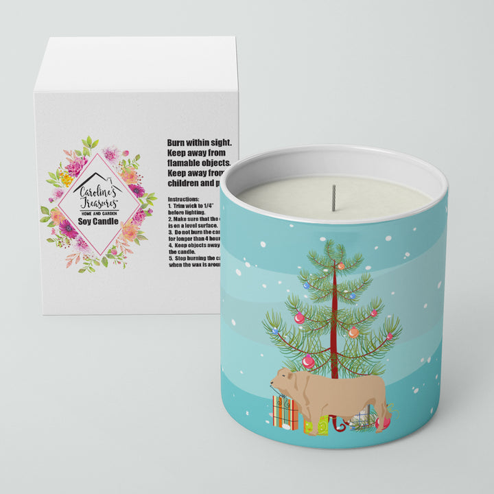 Charolais Cow Christmas 10 oz Decorative Soy Candle Image 2