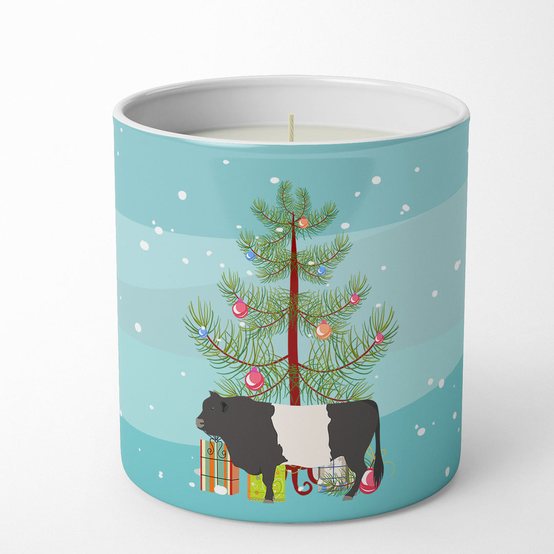 Belted Galloway Cow Christmas 10 oz Decorative Soy Candle Image 1