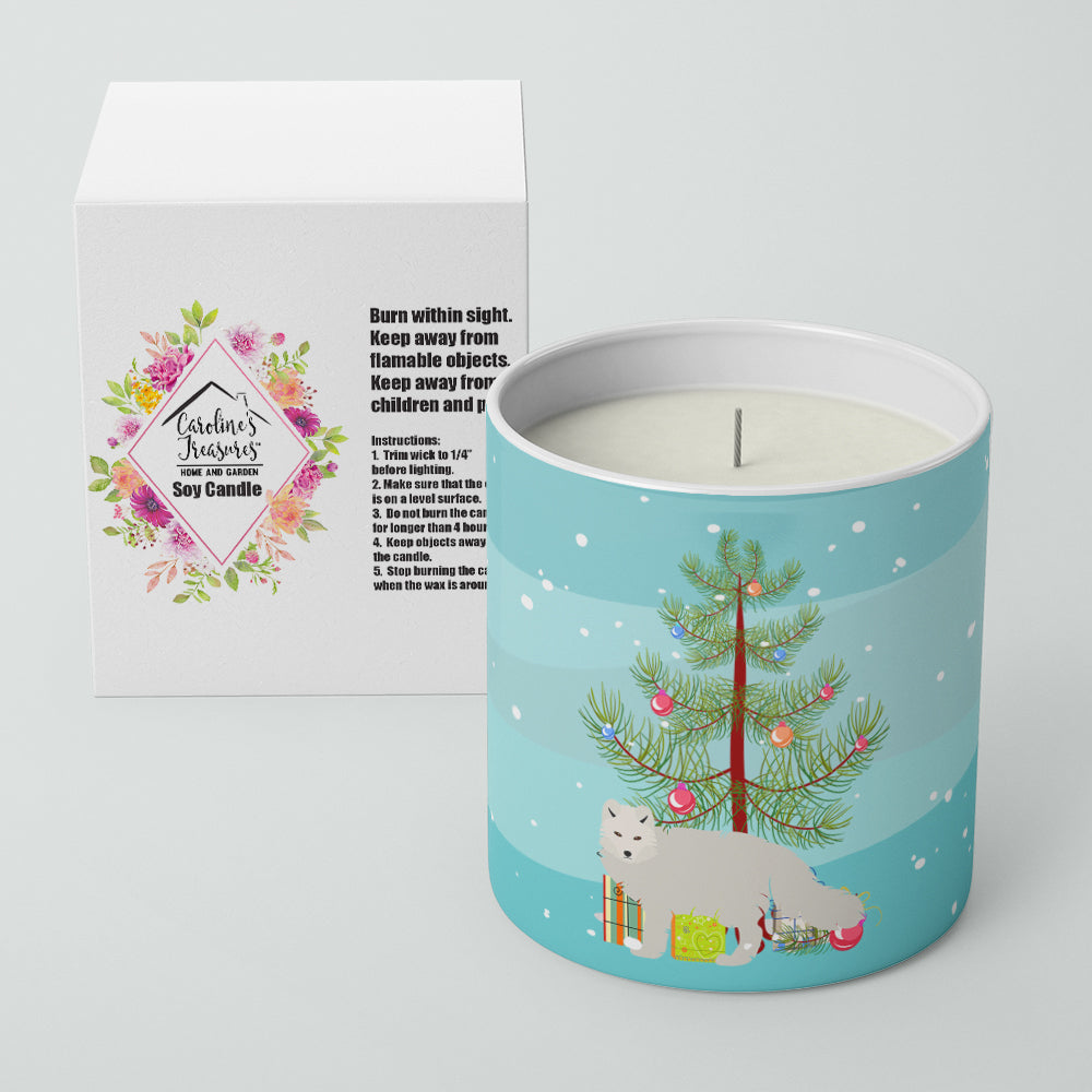 White Arctic Fox Christmas 10 oz Decorative Soy Candle Image 2